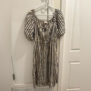 Universal Thread Navy and Beige Striped Midi Dress